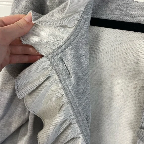 Kut from the Kloth Button Front Ruffle Gray Long Casual Jacket M GUC - Picture 9 of 16